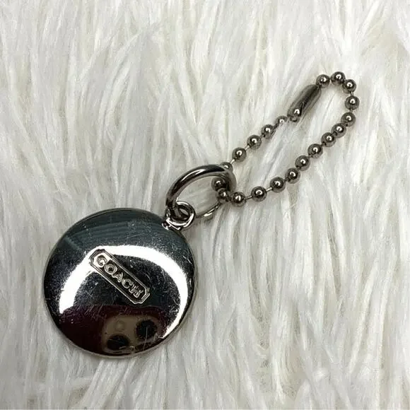 1" Coach Metal Circle Replacement Hangtag Hang Tag Bag Charm - Picture 2 of 2
